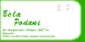 bela podani business card